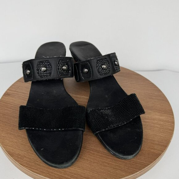 Munro Black Heeled Sandals Rhinestone‎ Size 10N Narrow - Picture 2 of 9